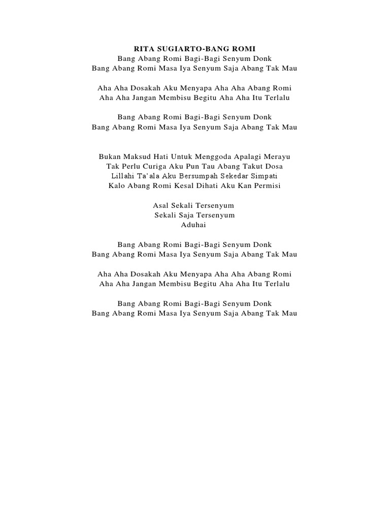 Lirik Rita Sugiarto