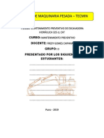 Informe de Mantenimiento Preventivo de Excavadora 325 CL