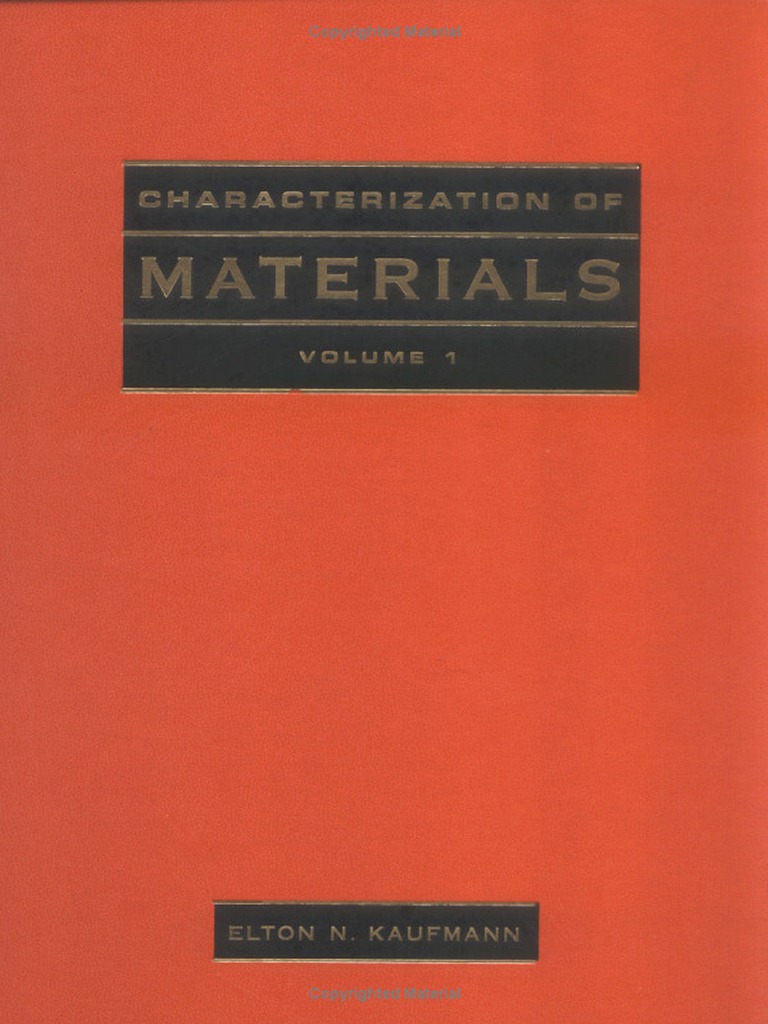 Characterization of Materials, Kaufmann PDF PDF Spectroscopy X