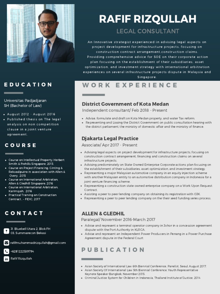 Rafif Rizqullah: Legal Consultant Profile | PDF | Malaysia | Government