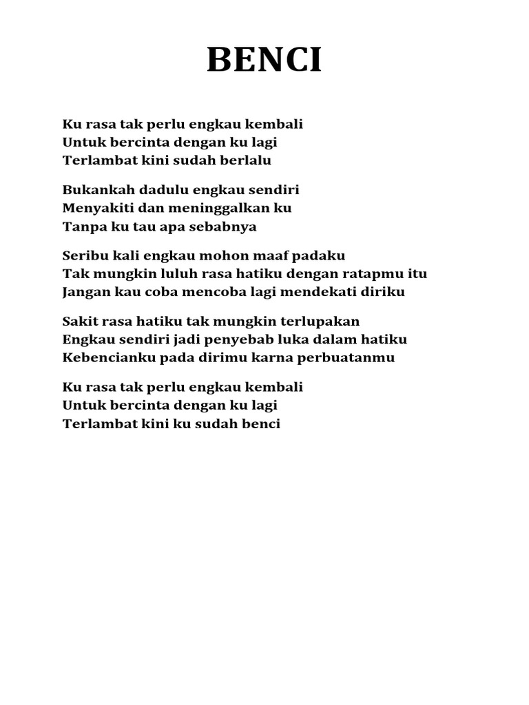 Lirik Lagu Dangdut Pdf