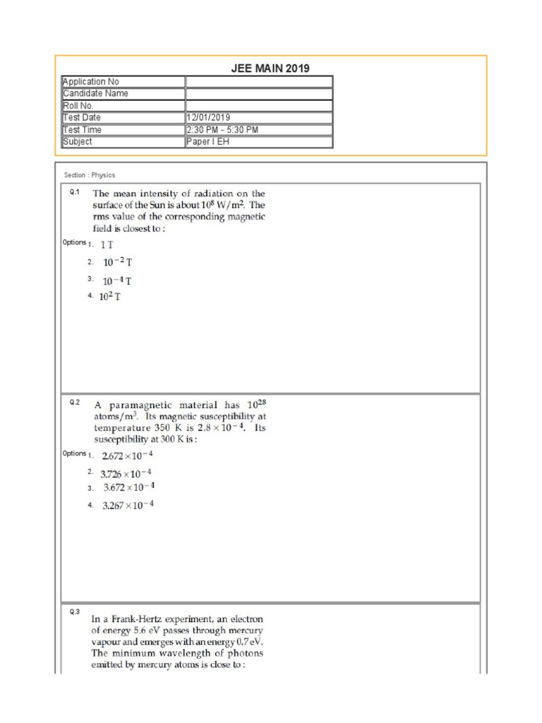 Jee Mains | PDF | Science Education | Engineering