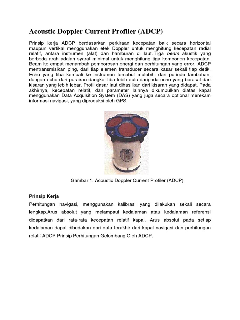 Acoustic Doppler Current Profiler ADCP | PDF