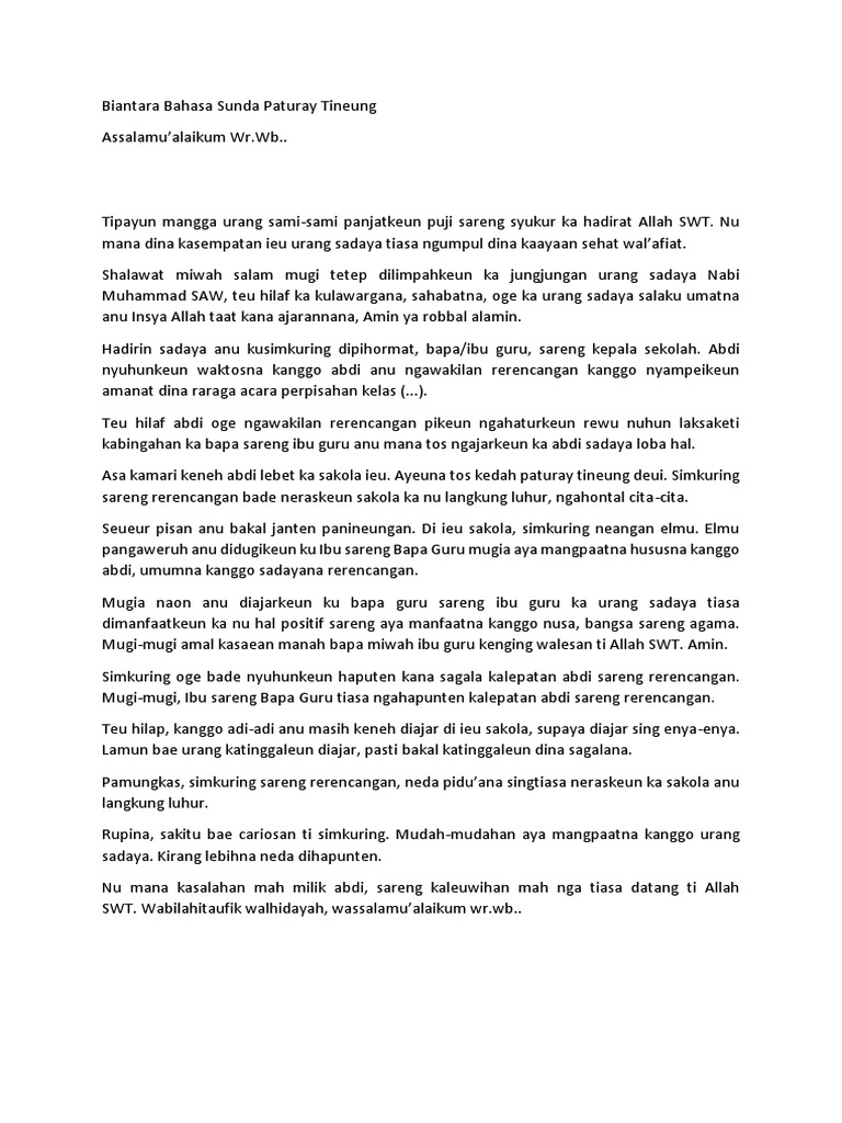 Biantara Bahasa Sunda Paturay Tineung