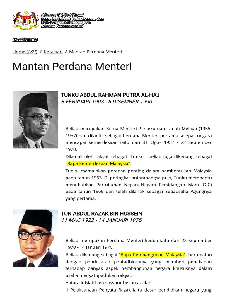 Mantan Perdana Menteri  PDF