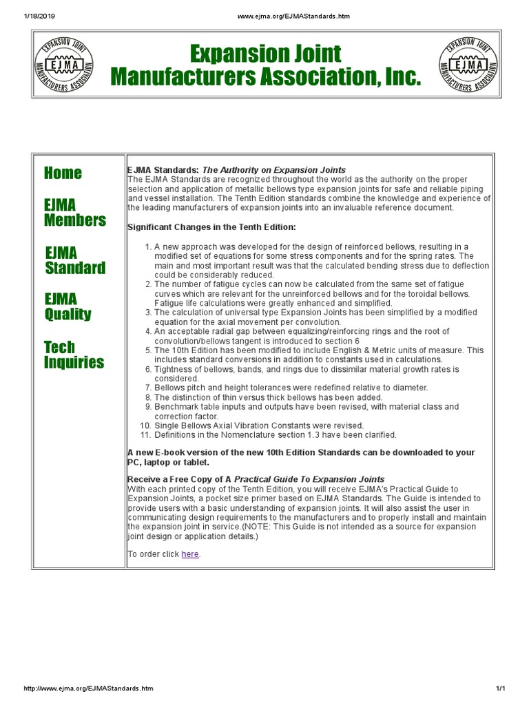 EJMAStandards - 10th Edition | PDF | Mechanical Engineering | Engineering
