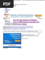 Download Step by Step Guide for Windows Server 2008 Domain Controller and DNS Server Setup by ndominguinhos SN39772034 doc pdf