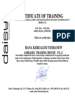 Certificate of Training: Hana Kerealem Yeshanew