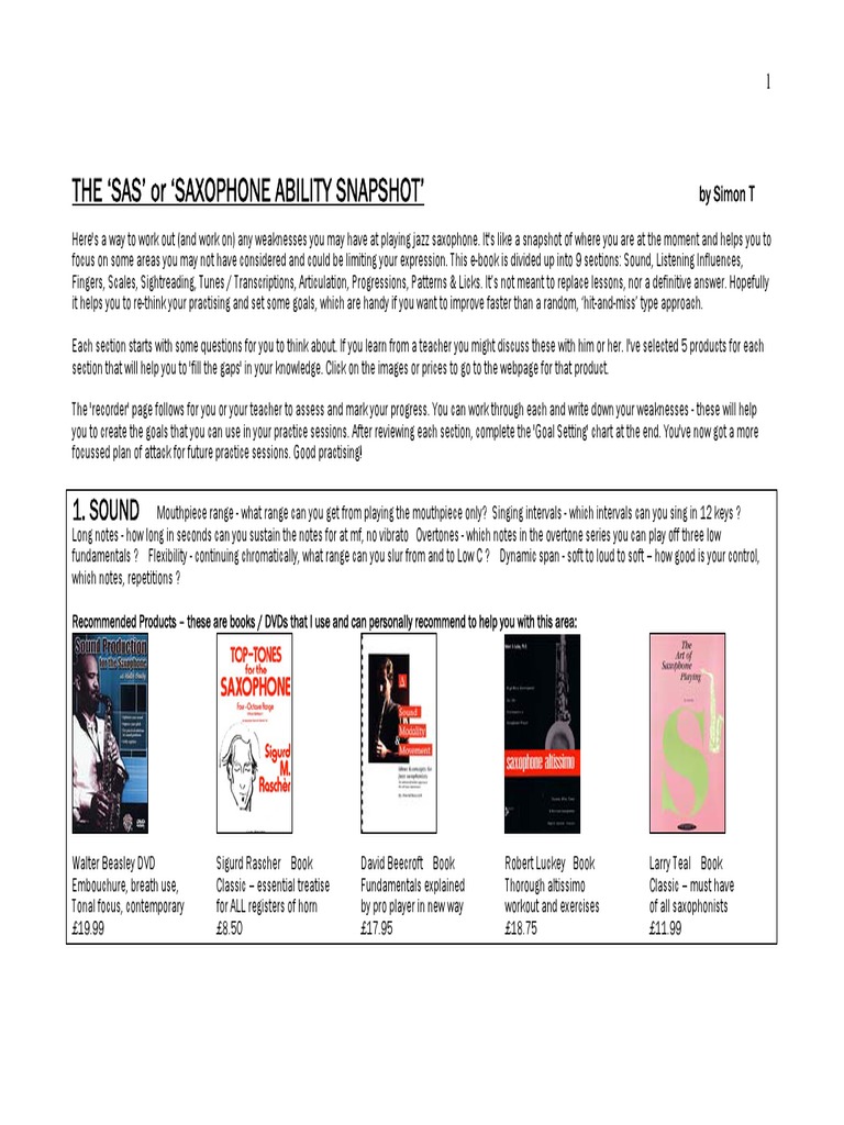 Sax Practice Tips PDF Saxophone Tenor Saxophone