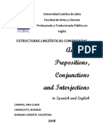 Estructuras Lingüísticas Comparadas: Adverbs, Prepositions, Conjunctions and Interjections in Spanish and English