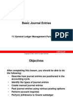 Basic Journal Entries: 11i General Ledger Management Fundamentals