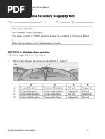 Senior Secondary Geography Test: SECTION A: Multiple-Choice Questions