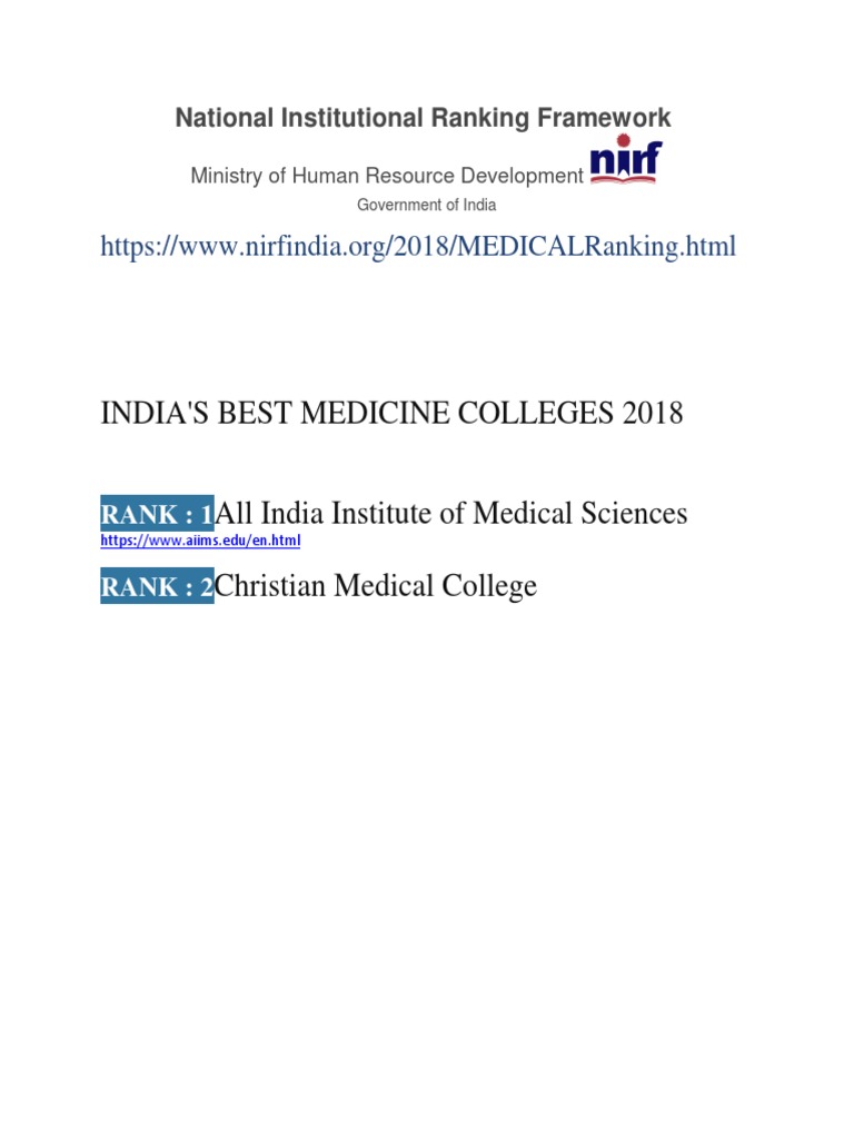 National Institutional Ranking 2018 | PDF | Business