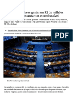 Senadores Gastaram R$ 21 Milhões