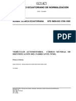 ISO 3780 Vehiculos Automotores Codigo Mundial de Identificacion Del Fabricante WMI PDF