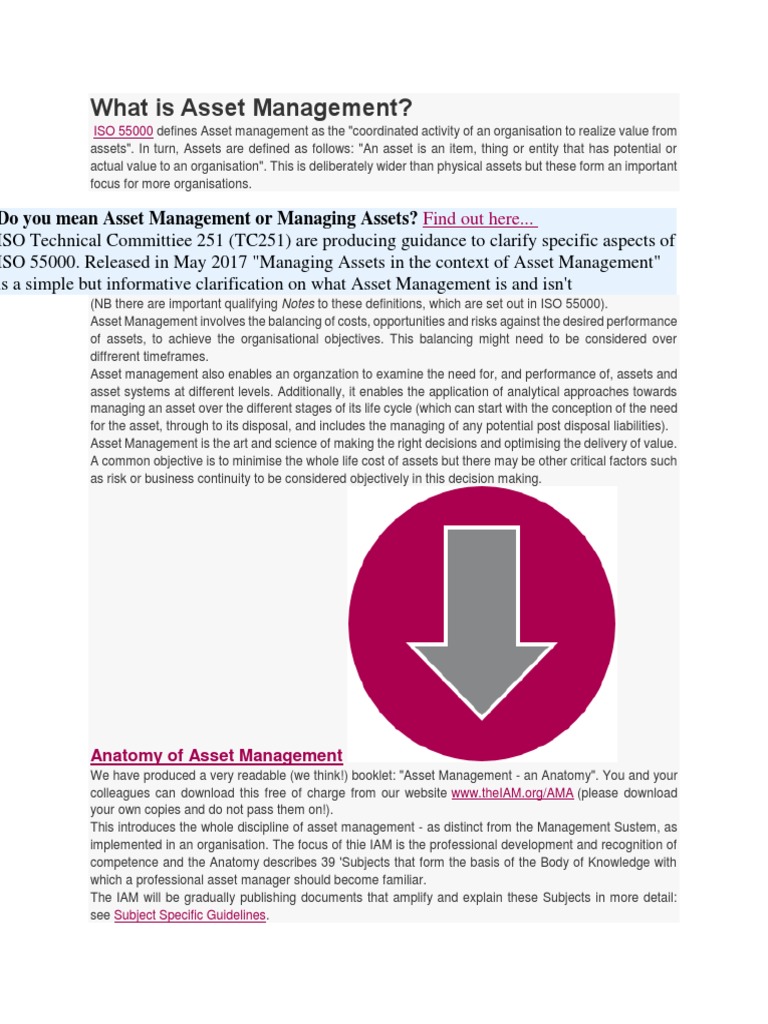 What Is Asset Management? Do You Mean Asset Management or Managing
