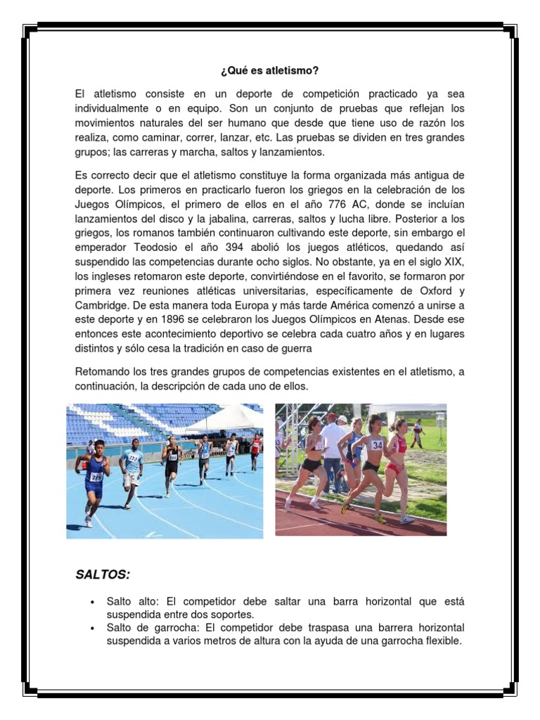¿Qué Es Atletismo | PDF | Deporte del atletismo | Deportes