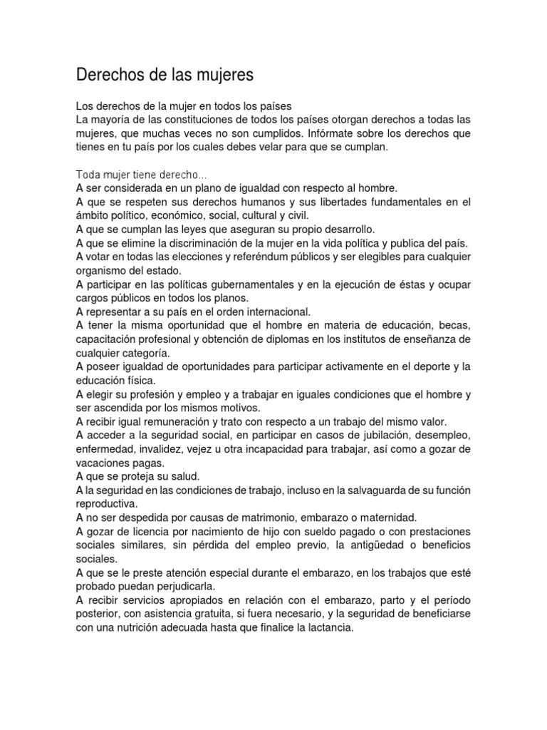 Derechos de Las Mujeres | PDF