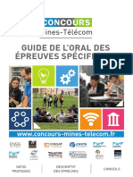 Concours Mines Telecom Guide Epreuves Specifiques BD 2018