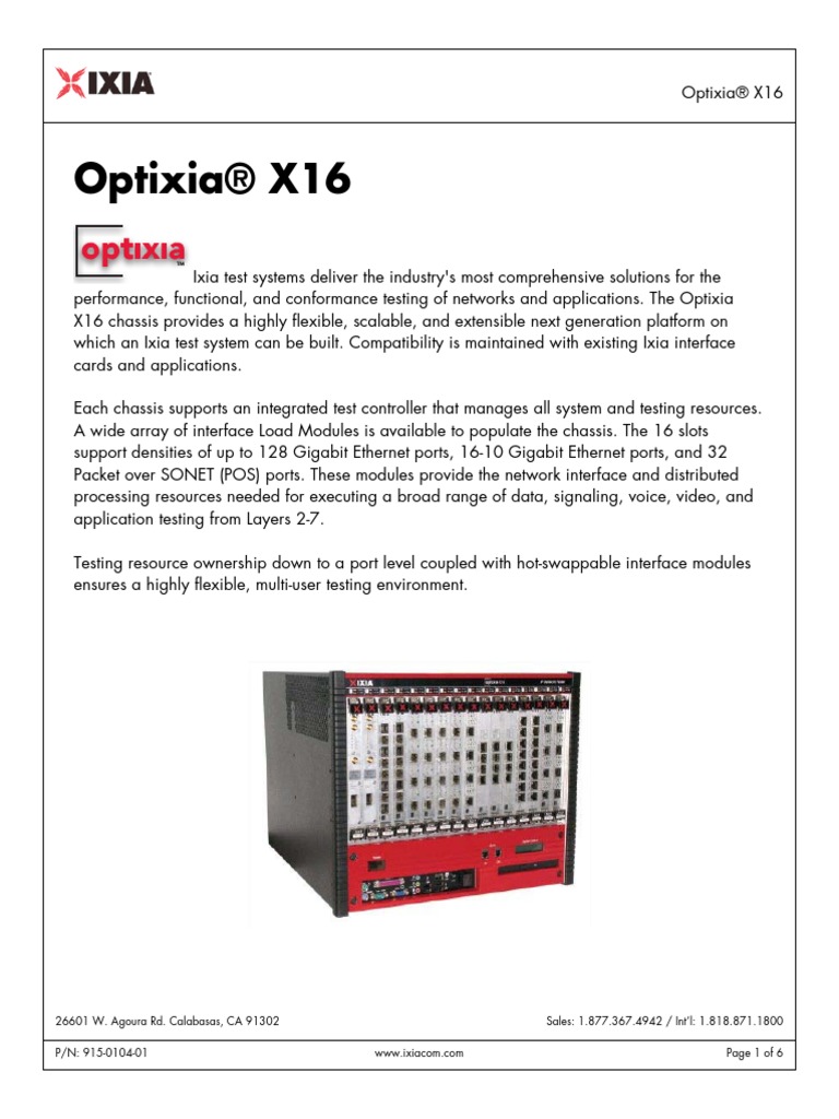 CH Optixia x16 PDF | PDF | Network Switch | Network Interface Controller