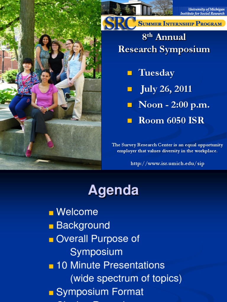 8th Annual Research Symposium Agenda | PDF | Body Mass Index ...