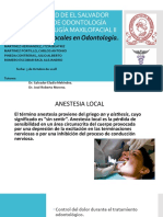 Anestesia Local en Odontologia