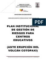Plan de evacuación ante erupción del Cotopaxi