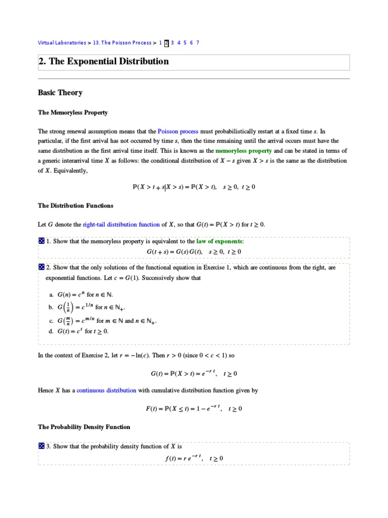 Exponential Pdf Probability Distribution Stochastic Process