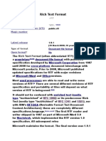 Rich Text Format: Proprietary Document File Format Microsoft Corporation Cross-Platform