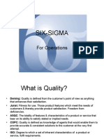 SIX-SIGMA FOR OPERATIONS