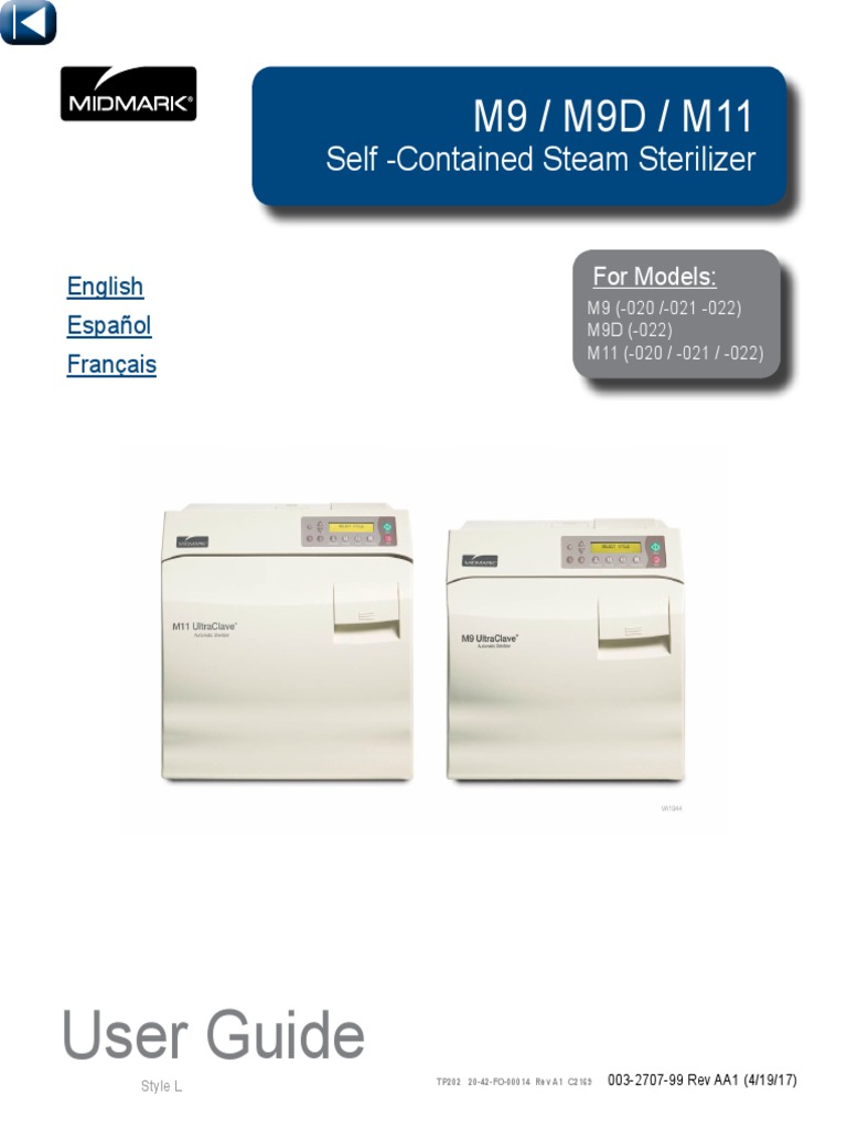 Manual - Autoclave Midmark M9 - M11 | PDF | Sterilization (Microbiology ...
