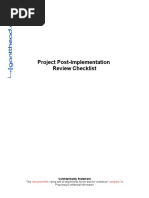 Project Post-Implementation Review Checklist