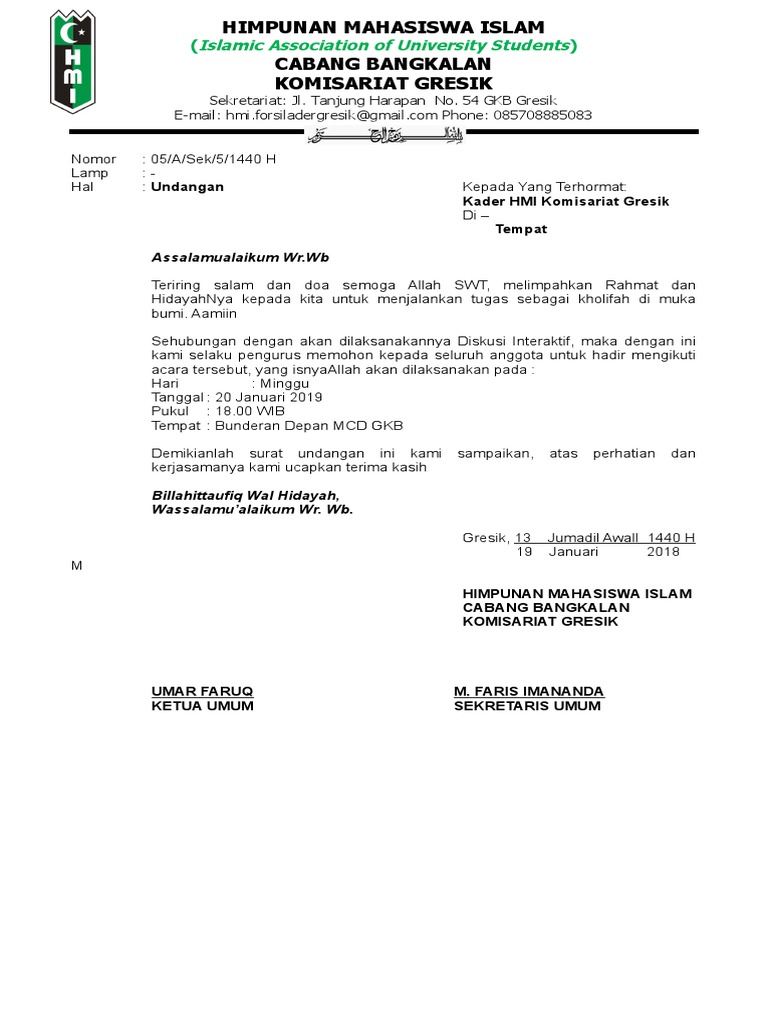 Surat Undangan Diskusi Intraktif