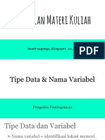 Tipe Data & Nama Variabel