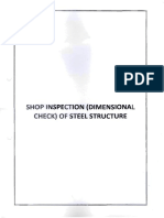 Shop Inspection Report DIMENSION CHECK Steel Structure PART 1 of 3