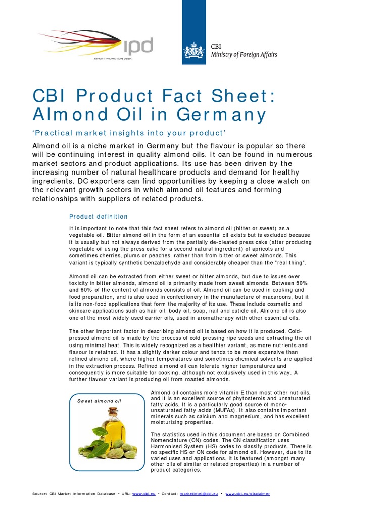 Product Factsheet Almond Oil Germany Vegetable Oils Oilseeds 2014 PDF