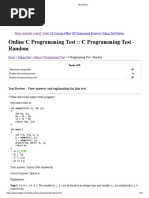 Online C Programming Test:: C Programming Test - Random: CA Current Affairs GK Engineering Interview Online Test Puzzles