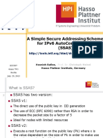 A Simple Secure Addressing Scheme For Ipv6 Autoconfiguration (Ssas)