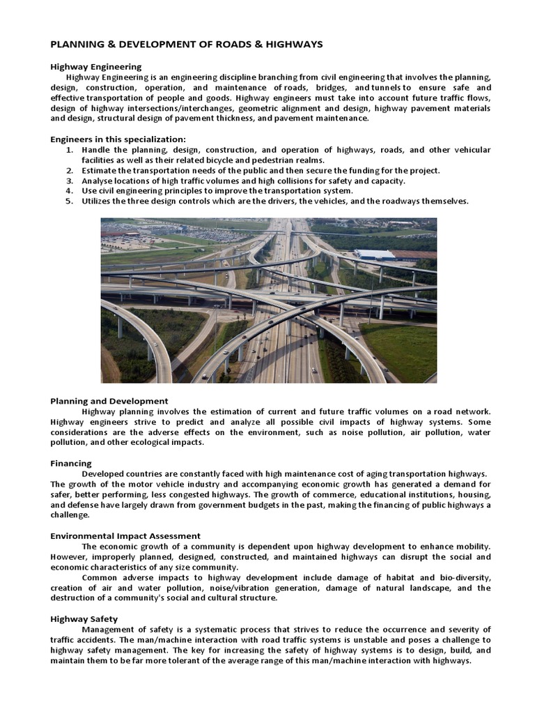 Highway Engineering & Planning Guide | PDF | Highway | Road Surface