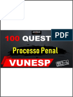 100 Questões Vunesp - Processo Penal- Antonio Do Tribunal