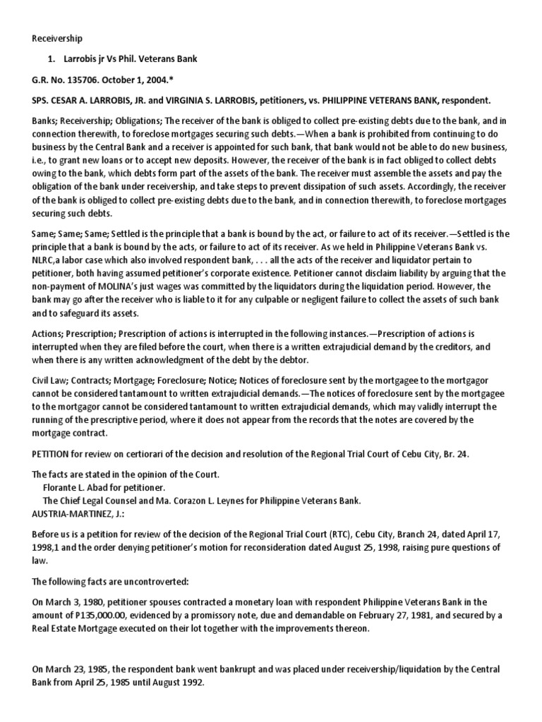 Receivership PDF Receivership Foreclosure