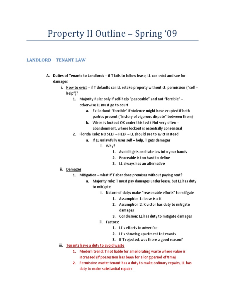 Property II Outline | PDF | Mortgage Law | Easement