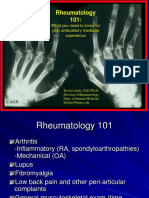 Rheumatology 101:: What You Need To Know For Your Ambulatory Medicine Experience