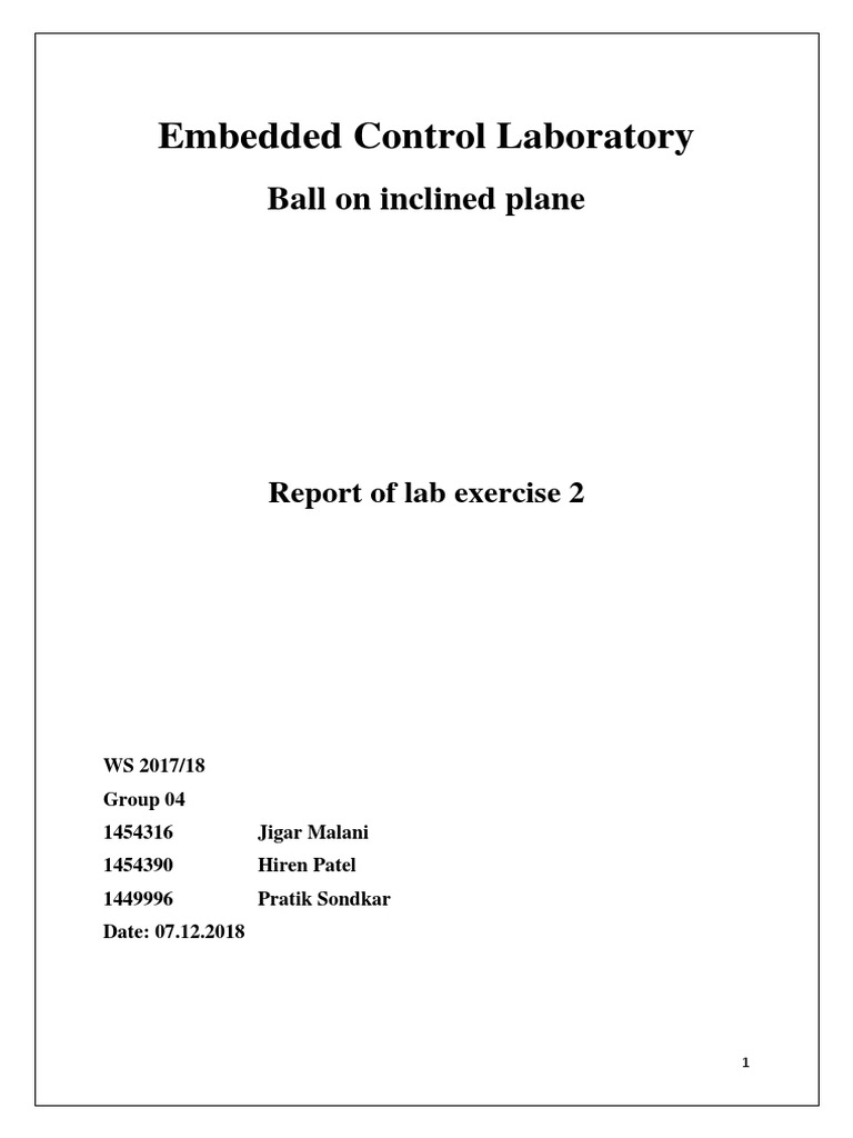 Embedded Control Lab Report | PDF | Control Theory | Control System