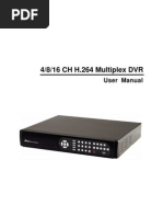 4/8/16 CH H.264 Multiplex DVR: User Manual