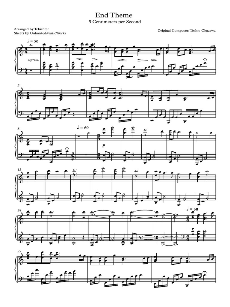 End Theme 5 Centimeters Per Second Pdf