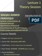 Theory Session: Introduction To Biostatistics