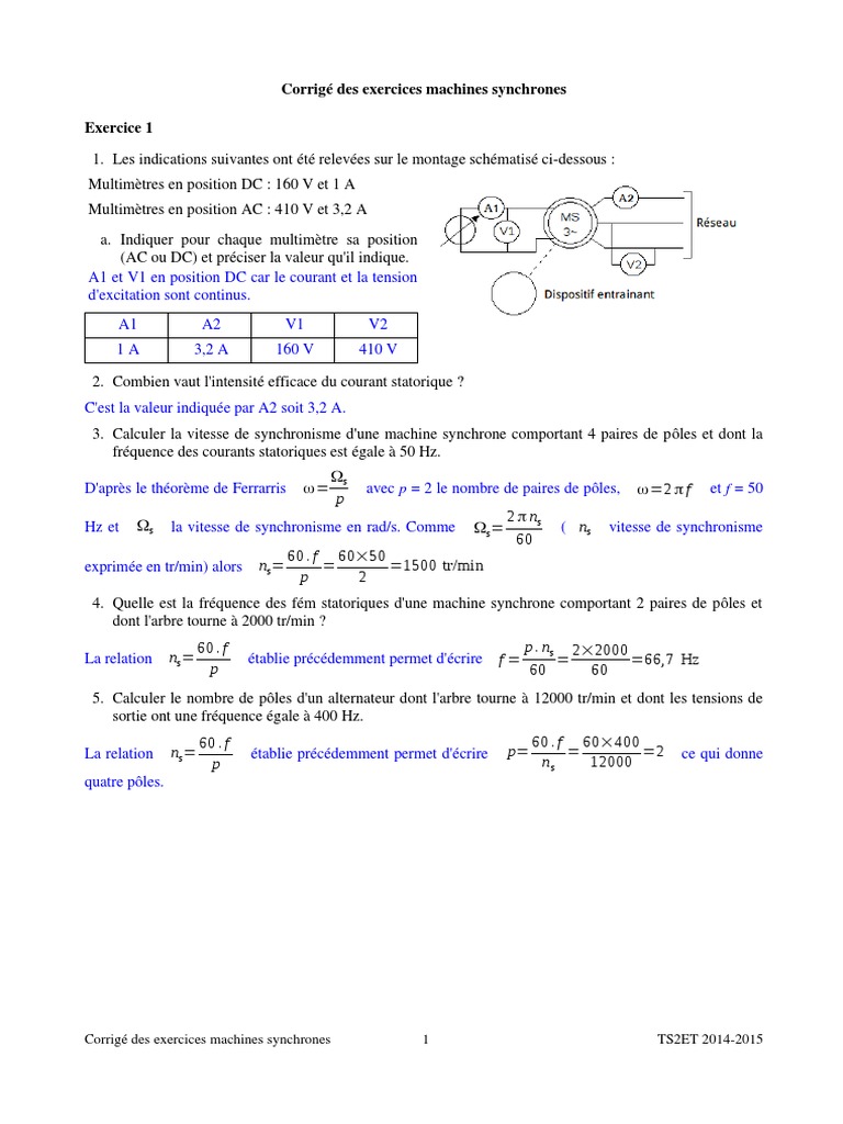 Corrigeexoms 1415 Puissance Physique Grandeur Physique