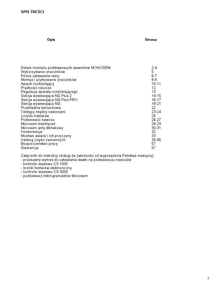 Monosem NG NG Plus Polski | PDF