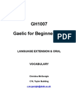 GH1007 Gaelic For Beginners 1A: Language Extension & Oral